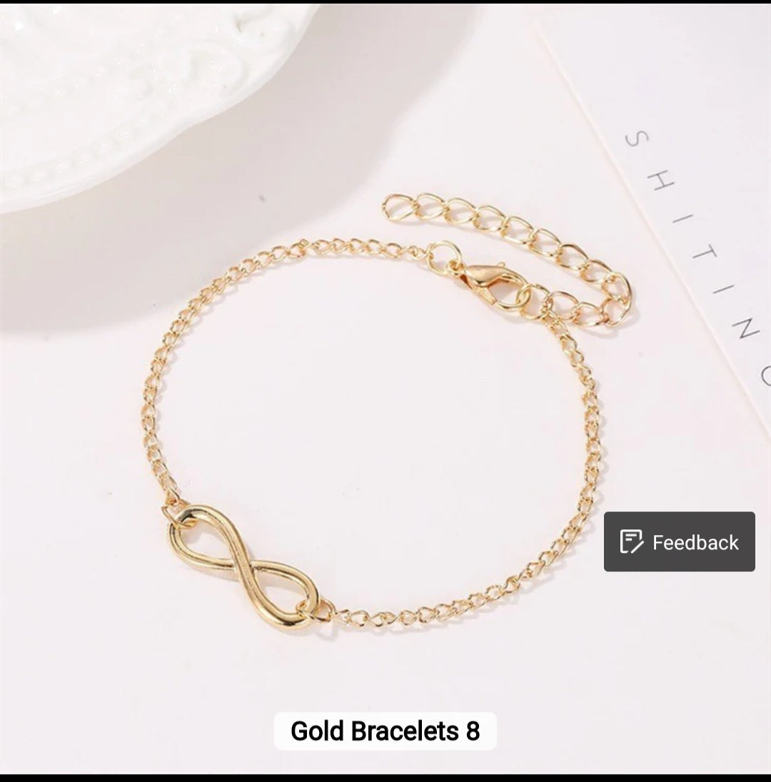 18k Fashion Jewelry Zircon Butterfly Heart Clover Gold chain Stainless Steel Bracelet Bangles for Women waterproof.